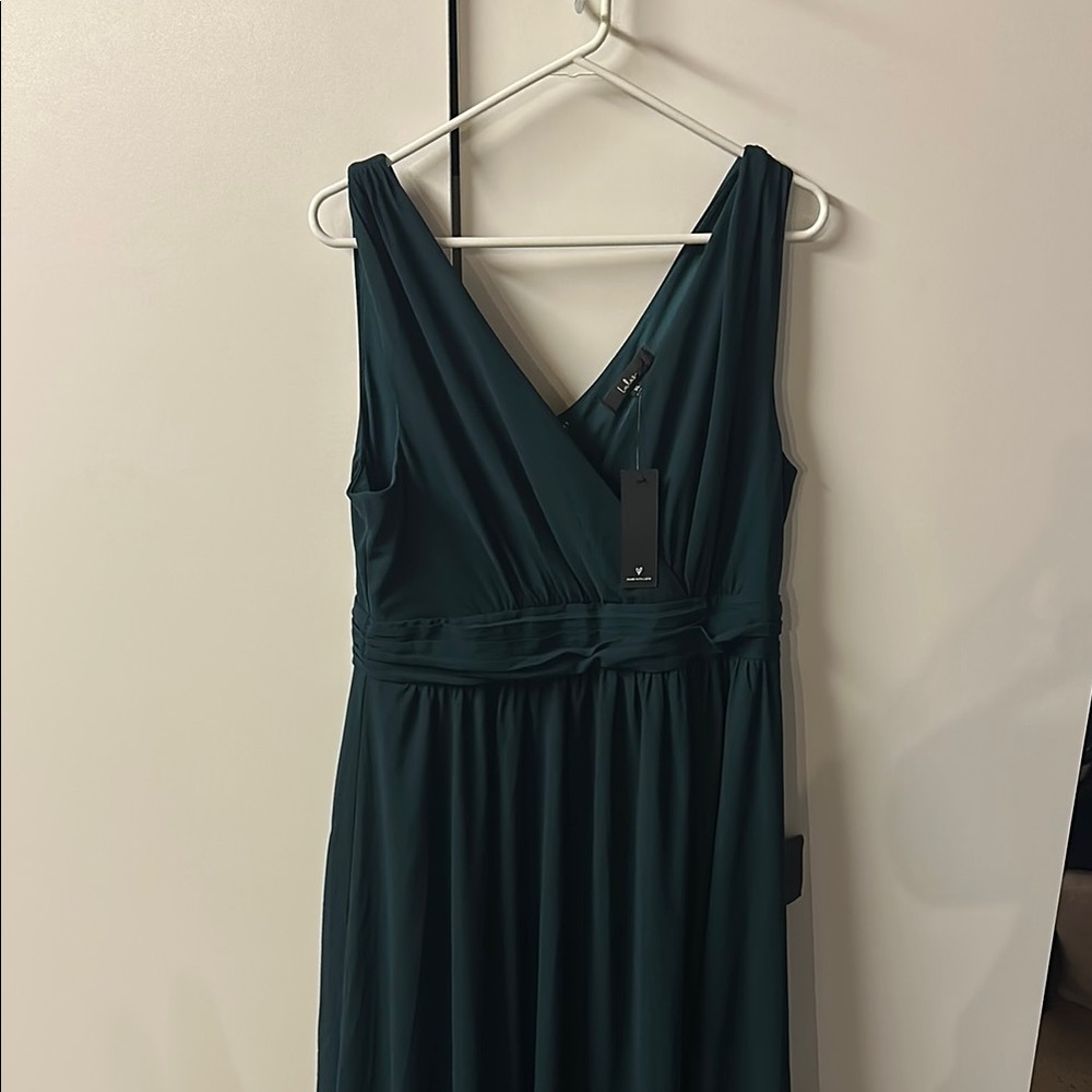 Lulu's Green Sleeveless V-Neck Maxi Dress